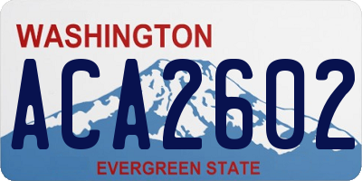 WA license plate ACA2602