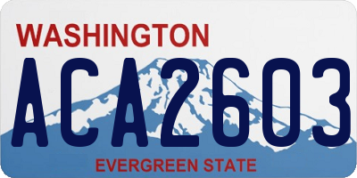 WA license plate ACA2603