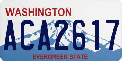 WA license plate ACA2617