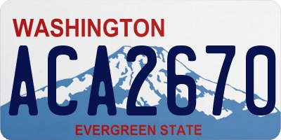 WA license plate ACA2670