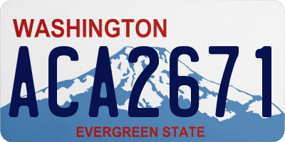 WA license plate ACA2671