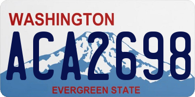 WA license plate ACA2698