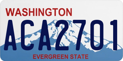 WA license plate ACA2701