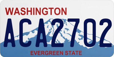 WA license plate ACA2702
