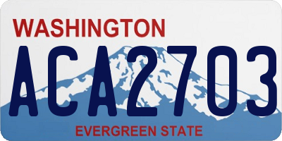 WA license plate ACA2703