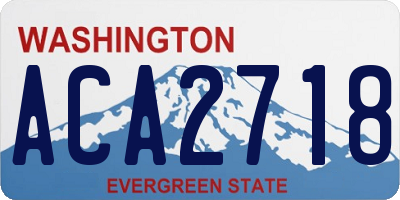 WA license plate ACA2718
