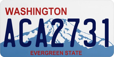 WA license plate ACA2731
