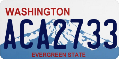 WA license plate ACA2733