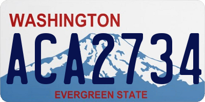 WA license plate ACA2734