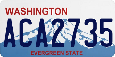 WA license plate ACA2735