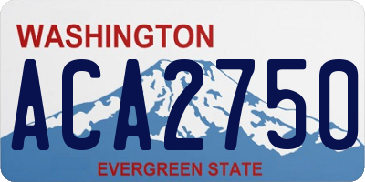WA license plate ACA2750