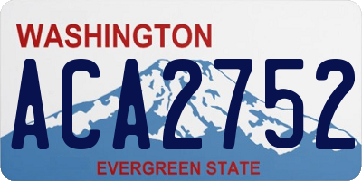 WA license plate ACA2752