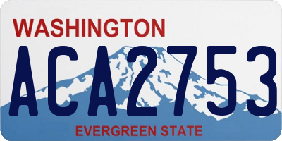 WA license plate ACA2753