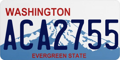 WA license plate ACA2755