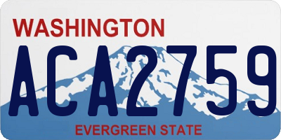 WA license plate ACA2759