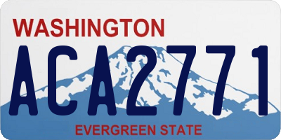 WA license plate ACA2771