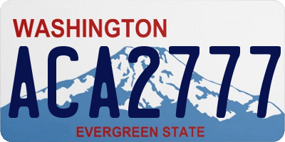 WA license plate ACA2777