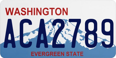 WA license plate ACA2789