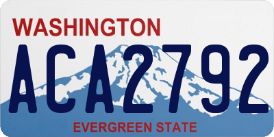 WA license plate ACA2792