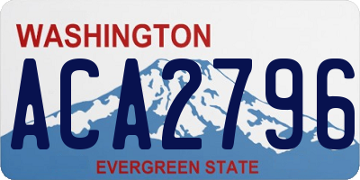 WA license plate ACA2796