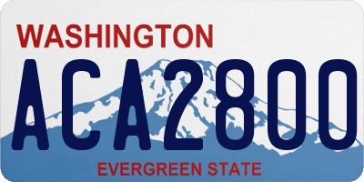 WA license plate ACA2800