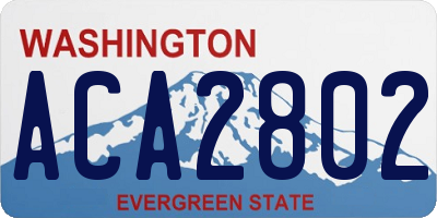 WA license plate ACA2802