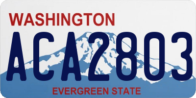 WA license plate ACA2803