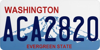 WA license plate ACA2820