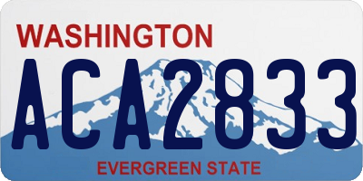WA license plate ACA2833
