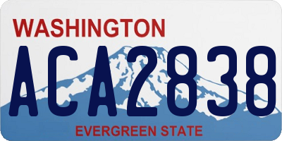 WA license plate ACA2838