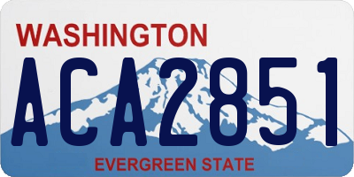 WA license plate ACA2851
