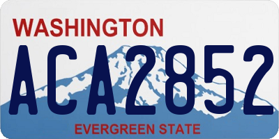 WA license plate ACA2852