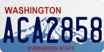 WA license plate ACA2858