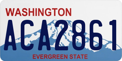 WA license plate ACA2861