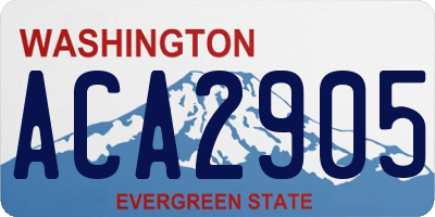 WA license plate ACA2905