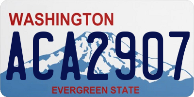 WA license plate ACA2907