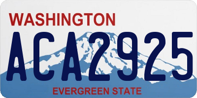 WA license plate ACA2925