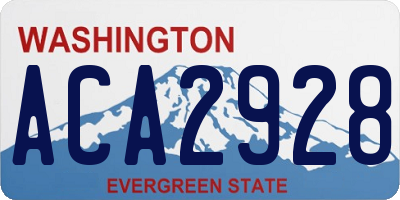 WA license plate ACA2928