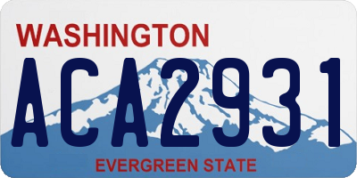 WA license plate ACA2931
