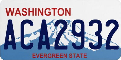 WA license plate ACA2932