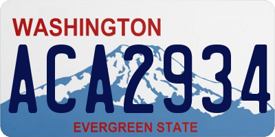WA license plate ACA2934