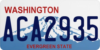 WA license plate ACA2935