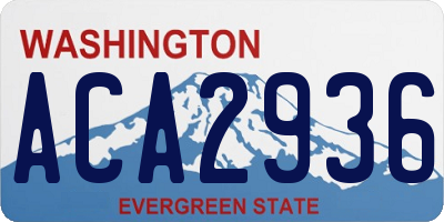 WA license plate ACA2936