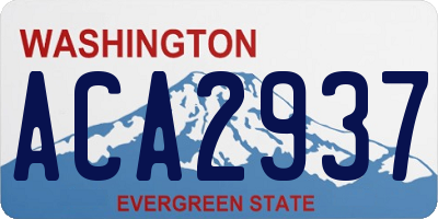 WA license plate ACA2937