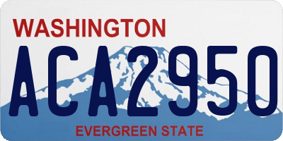 WA license plate ACA2950