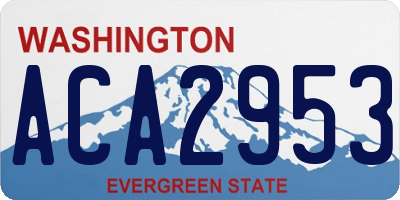WA license plate ACA2953
