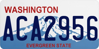 WA license plate ACA2956