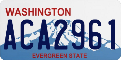 WA license plate ACA2961