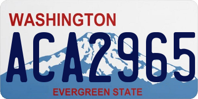WA license plate ACA2965
