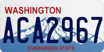 WA license plate ACA2967